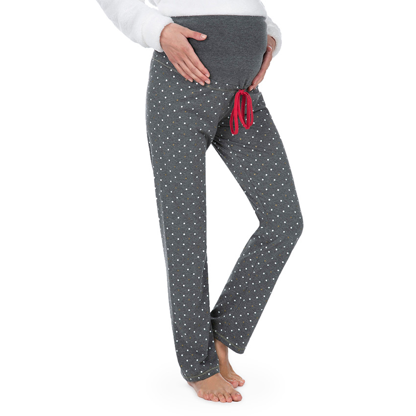 Pantalon de grossesse homewear imprimé pois all-over 