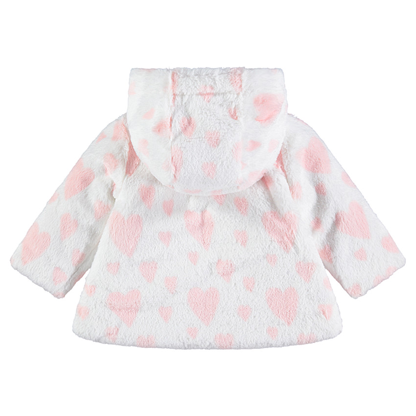 Blouson à capuche en fausse fourrure doublé jersey 