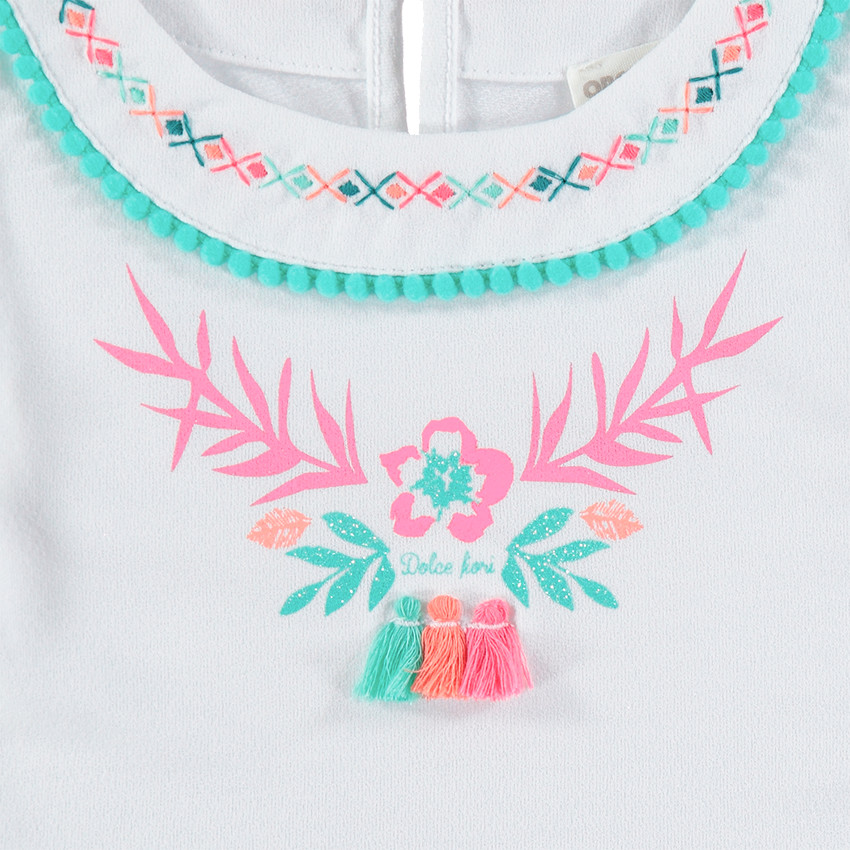 Débardeur avec broderies et volants à plumetis 