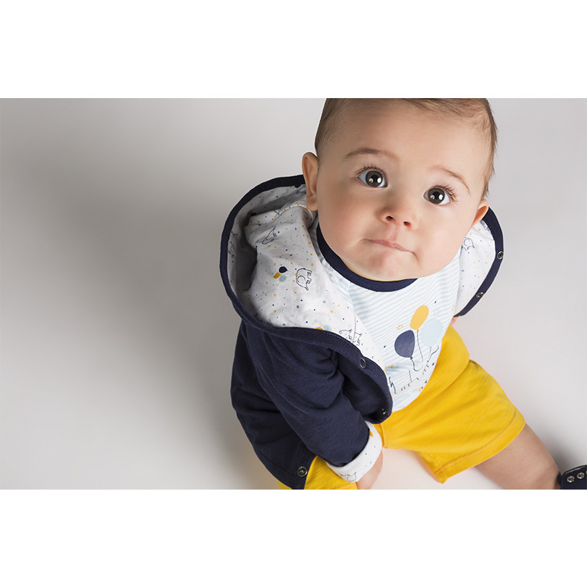 Ensemble avec tee-shirt rayé print éléphant et bermuda en jersey 