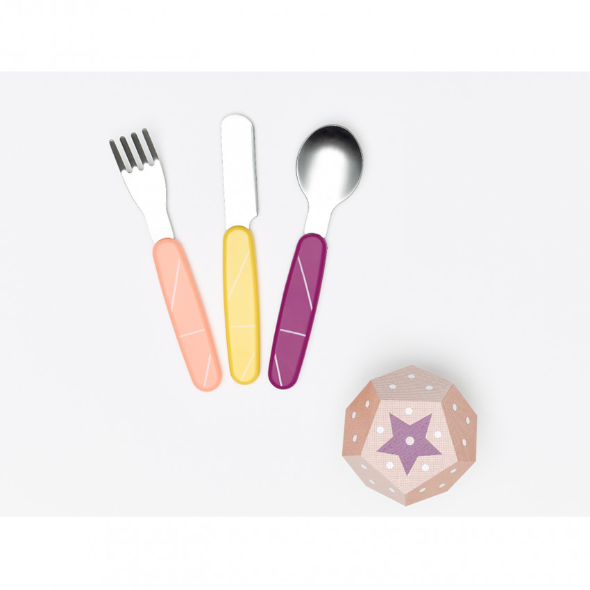 Set de 3 couverts en inox - Peach 