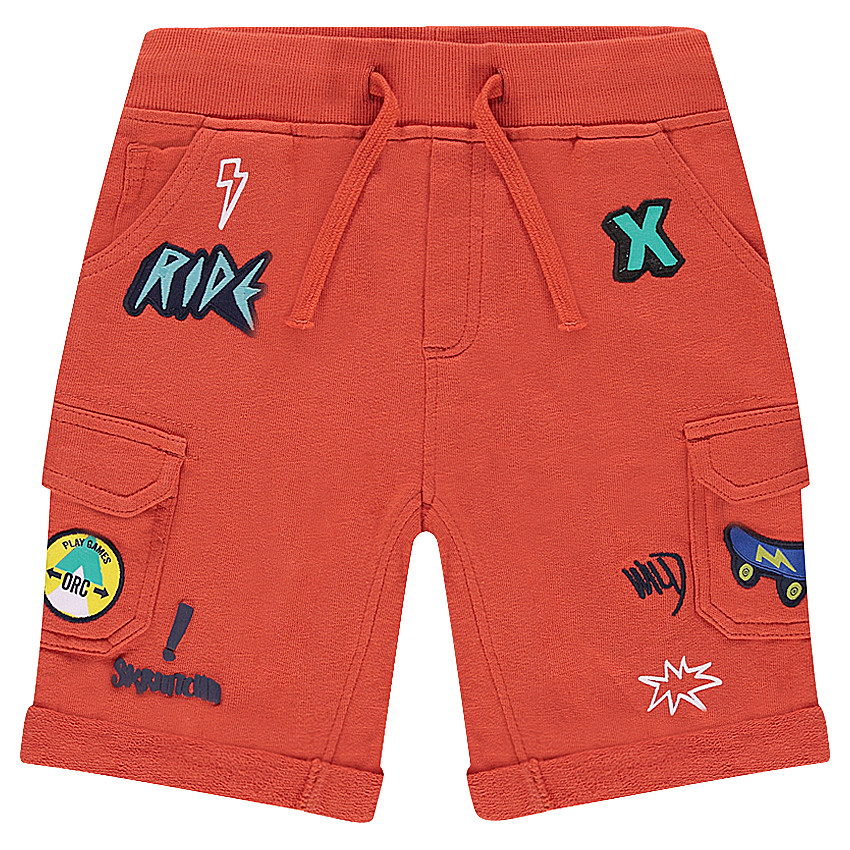 Bermuda en molleton à poches et badges 