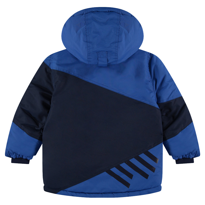 Blouson de ski bicolore avec poches zippées et bandes printées 