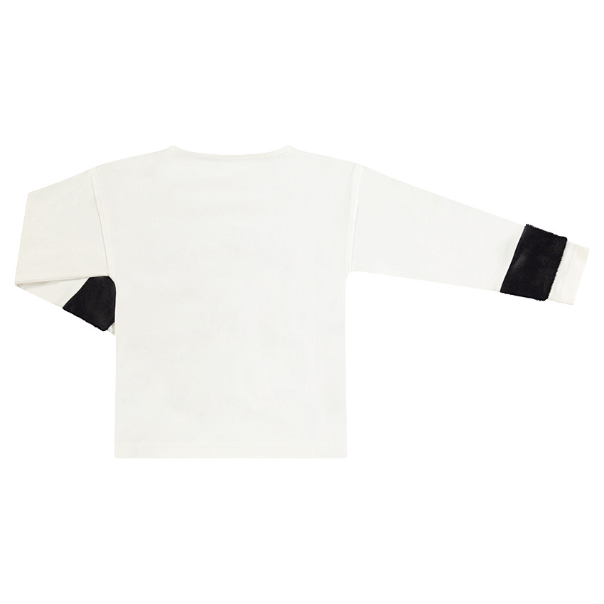 Tee-shirt manches longues avec sequins noirs et chat HALLOWEEN 