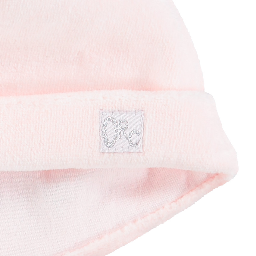 Bonnet en velours uni avec logo brodé 