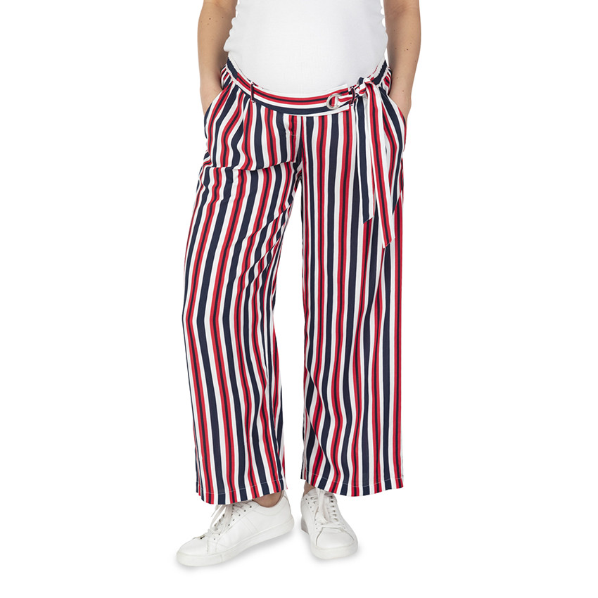 Pantalon palazzo de grossesse à rayures verticales 