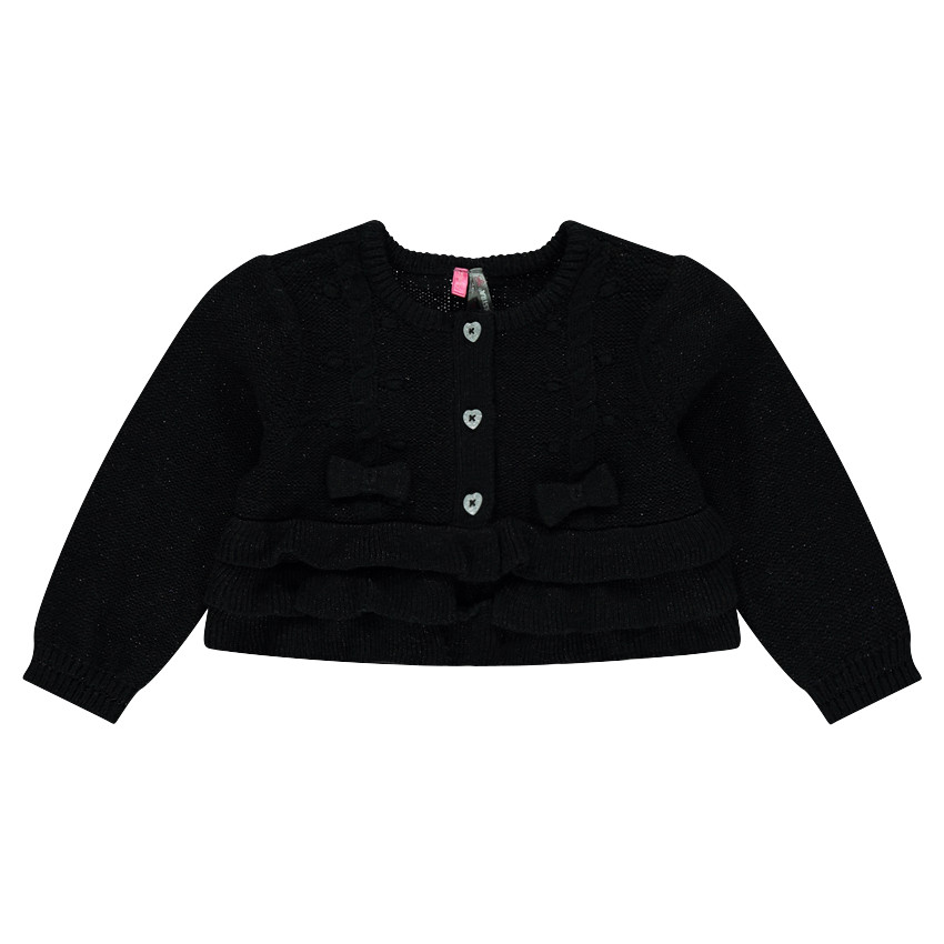 Gilet en tricot avec volants et boutons forme coeur 