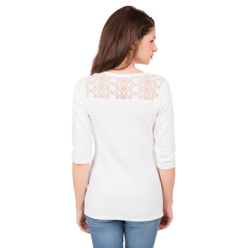 Sweat léger de grossesse avec lassage au col et dentelle 