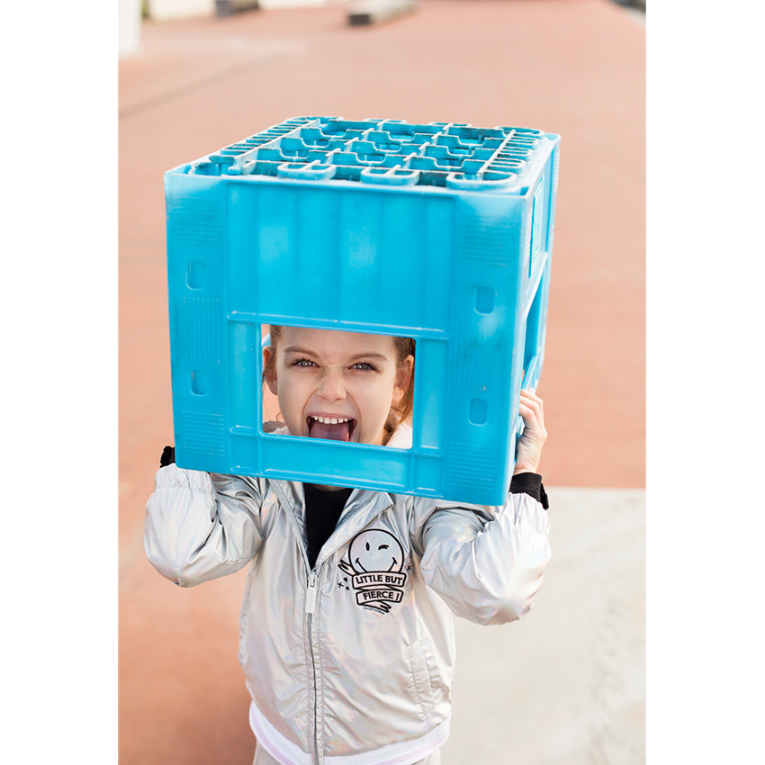 Blouson iridescent doublé jersey avec motif Smiley brodé 