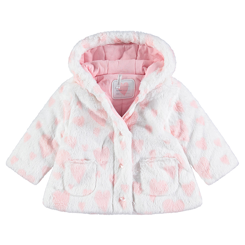 Blouson à capuche en fausse fourrure doublé jersey 