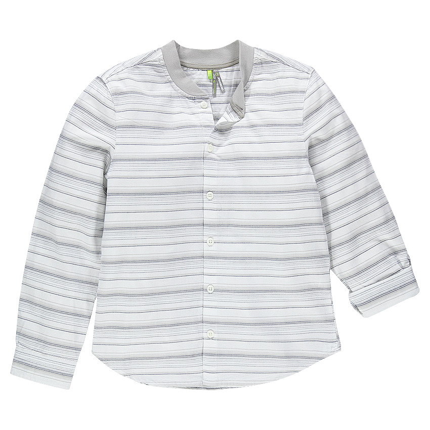 Junior - Chemise manches longues rayé avec col fantaisie 