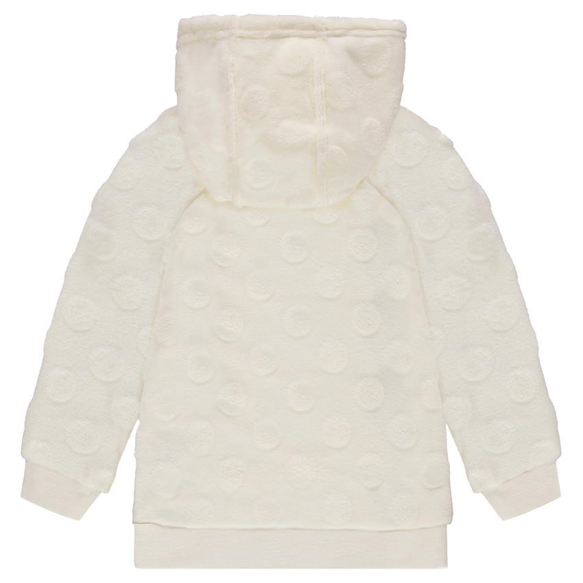 Sweat à capuche en sherpa avec motifs en sequins et col zippé 