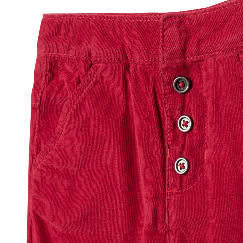 Pantalon en velours rouge doublé jersey  