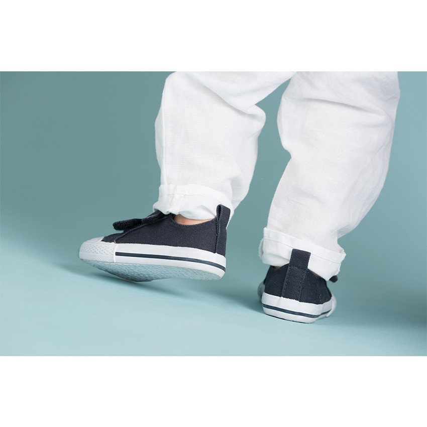 Pantalon en coton et lin uni 