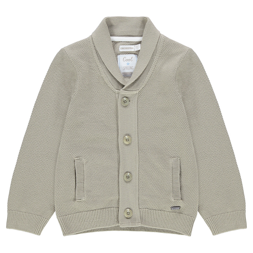 Gilet de cérémonie en maille épaisse avec col châle 