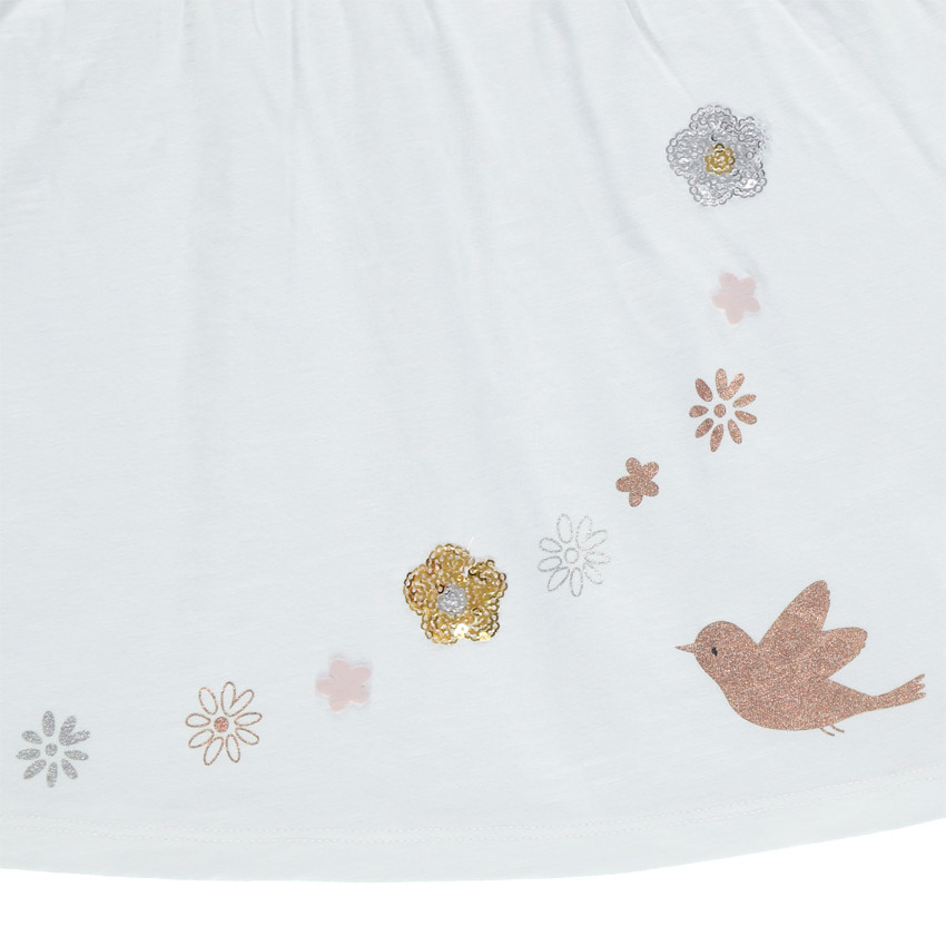 Ensemble avec tunique en crochet doublé et legging à fleurs pailletées 