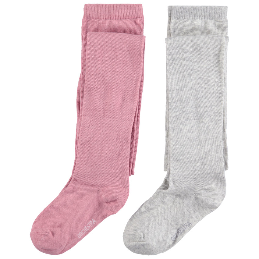 Lot de 2 collants épais unis 