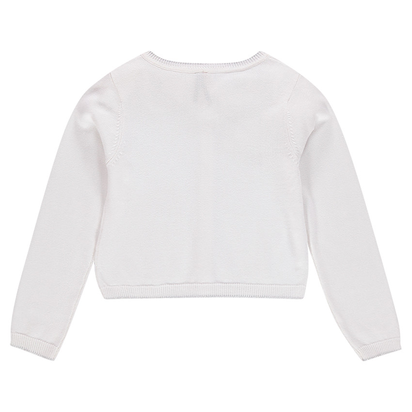 Gilet doux avec maille reliéfée et boutons pailletés 