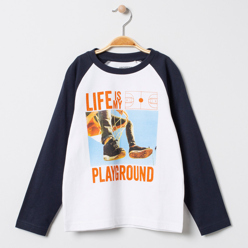 T-shirt manches longues print fantaisie 