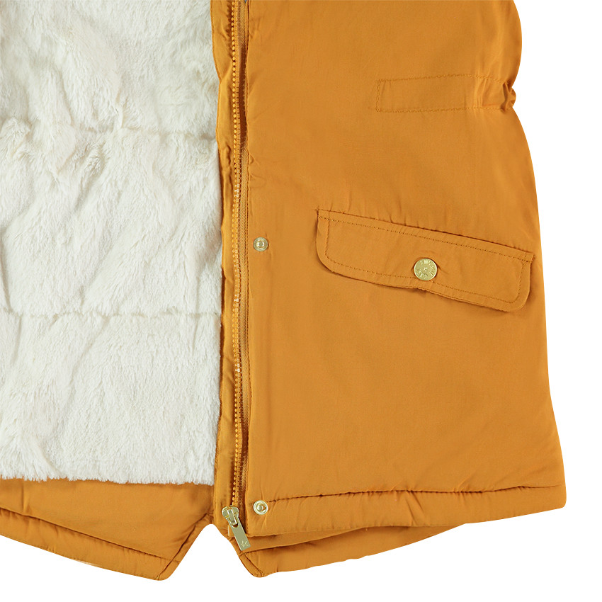 Junior - Parka en twill doublée sherpa avec fausse fourrure amovible 