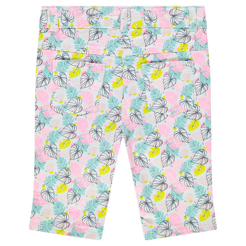 Pantacourt en coton à imprimé végétal all-over 