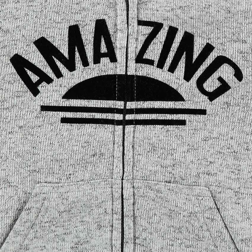 Junior - Veste en molleton avec ouverture zippée et textes printés 