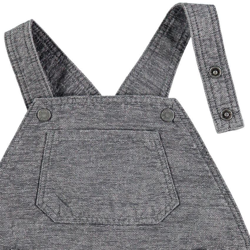 Salopette en coton fantaisie doublée jersey avec poche 