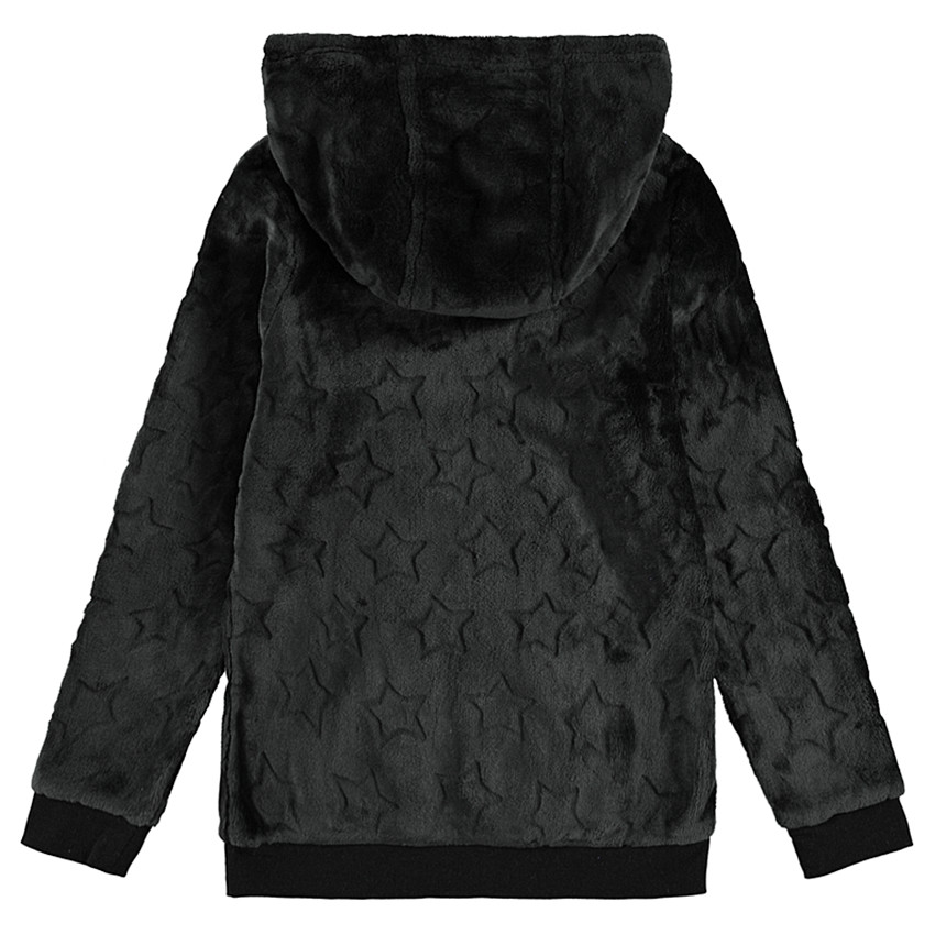 Sweat à capuche en sherpa avec motif en relief 