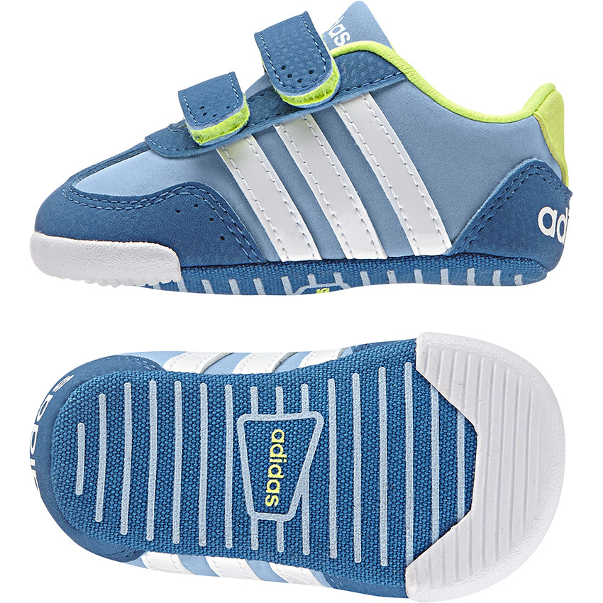 Baskets basses ADIDAS à scratchs et bandes blanches 