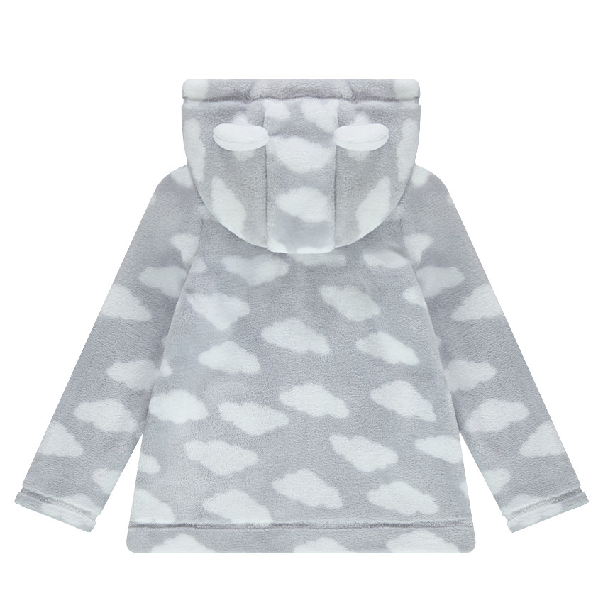 Gilet en sherpa style robe de chambre imprimé nuages 