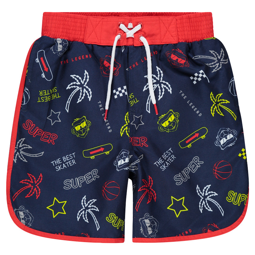 Short de bain avec imprimé fantaisie esprit surf all-over 