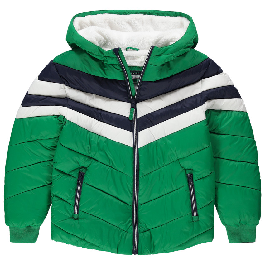 Junior - Doudoune matelassée à capuche doublée sherpa et micropolaire 