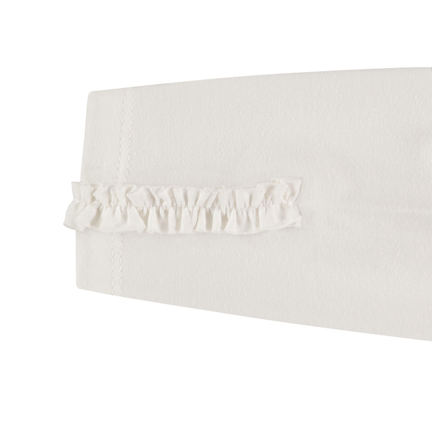 Tee-shirt manches longues uni avec ruché au bout des manches 