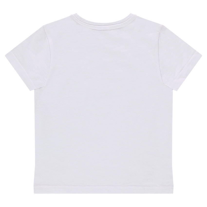 Tee-shirt manches courtes en jersey uni avec print fantaisie 