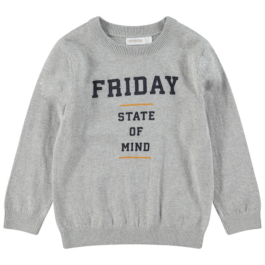 Pull en tricot avec message printé sur le devant 