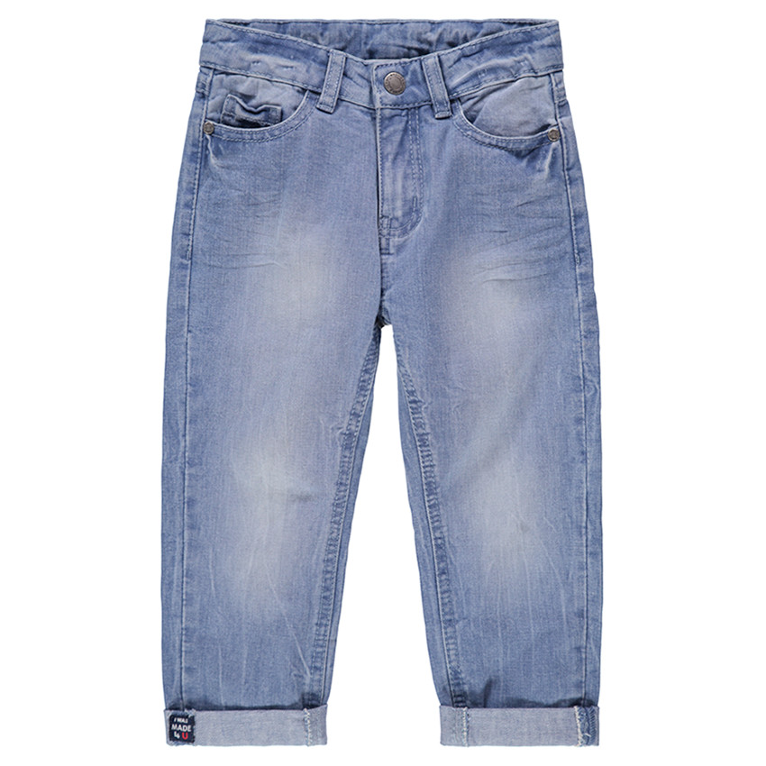 Jeans effet used et crinkle avec poches 