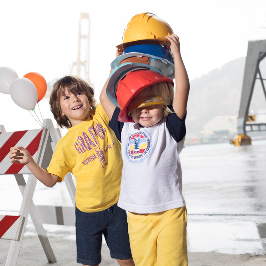 Tee-shirt manches courtes en jersey jaune avec print fantaisie en relief 