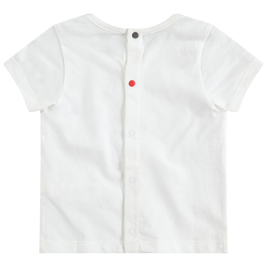 Tee-shirt manches courtes en coton pressionné au dos 