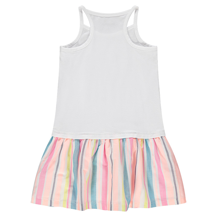 Robe effet 2 en 1 avec coquillage printé et bas rayé 