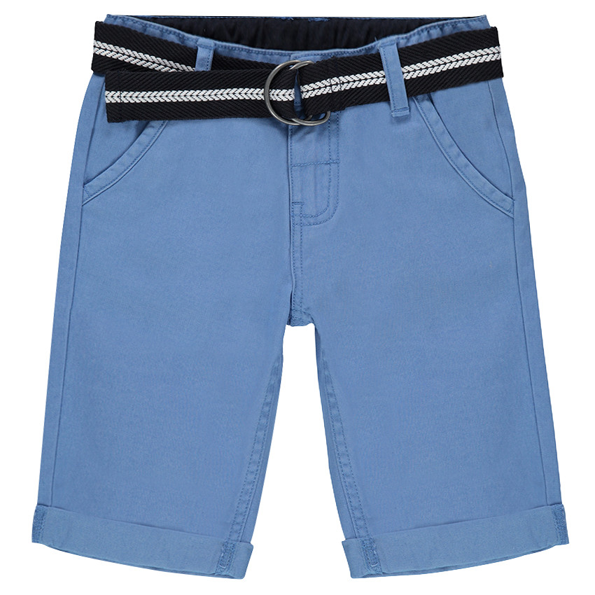 Bermuda en twill avec ceinture amovible et badge surf 