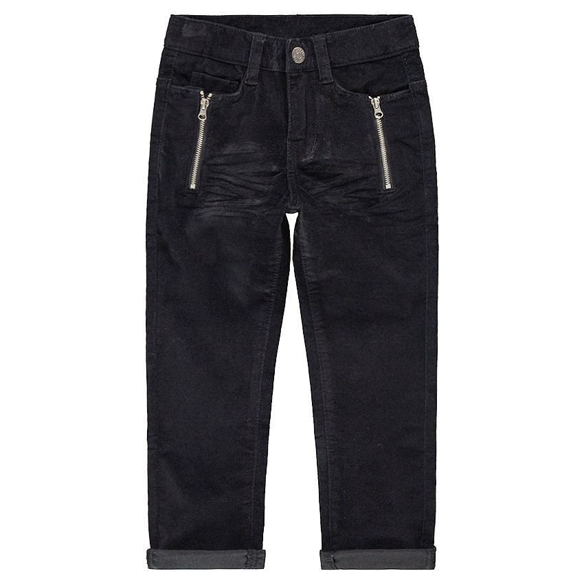 Junior - Pantalon effet used et crinkle avec zips et clous fantaisie 