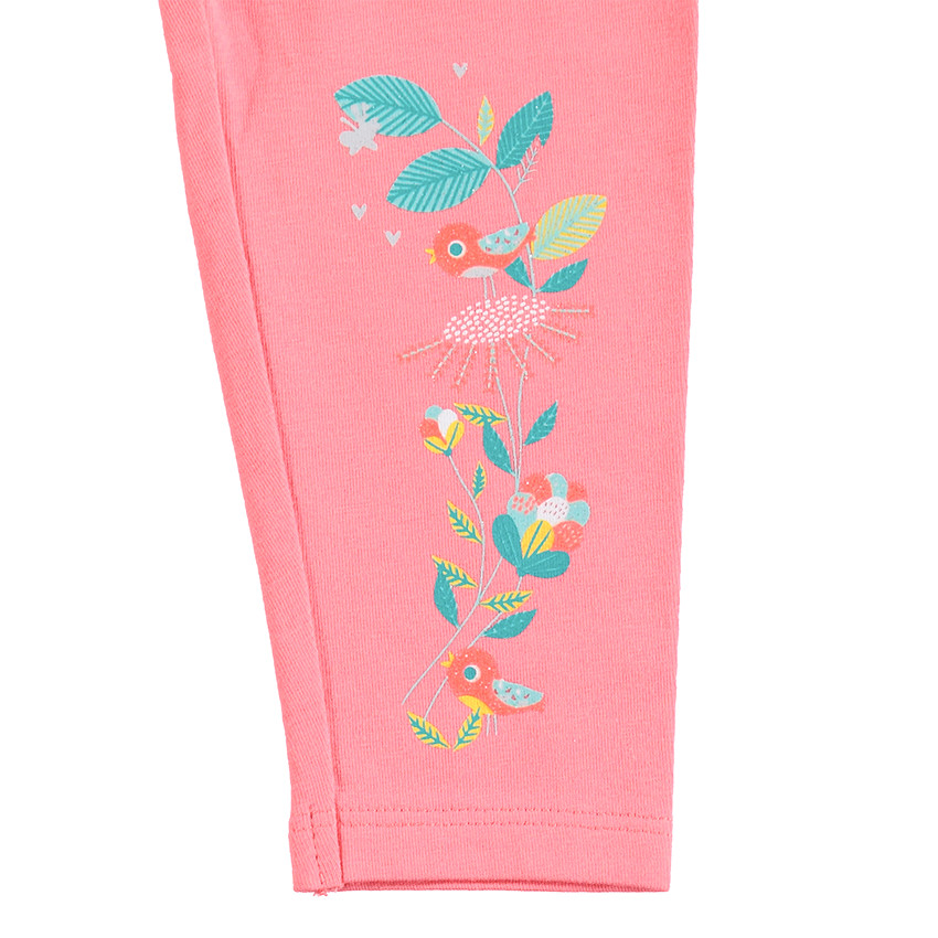 Ensemble avec tunique rayée, gilet et legging court printé 