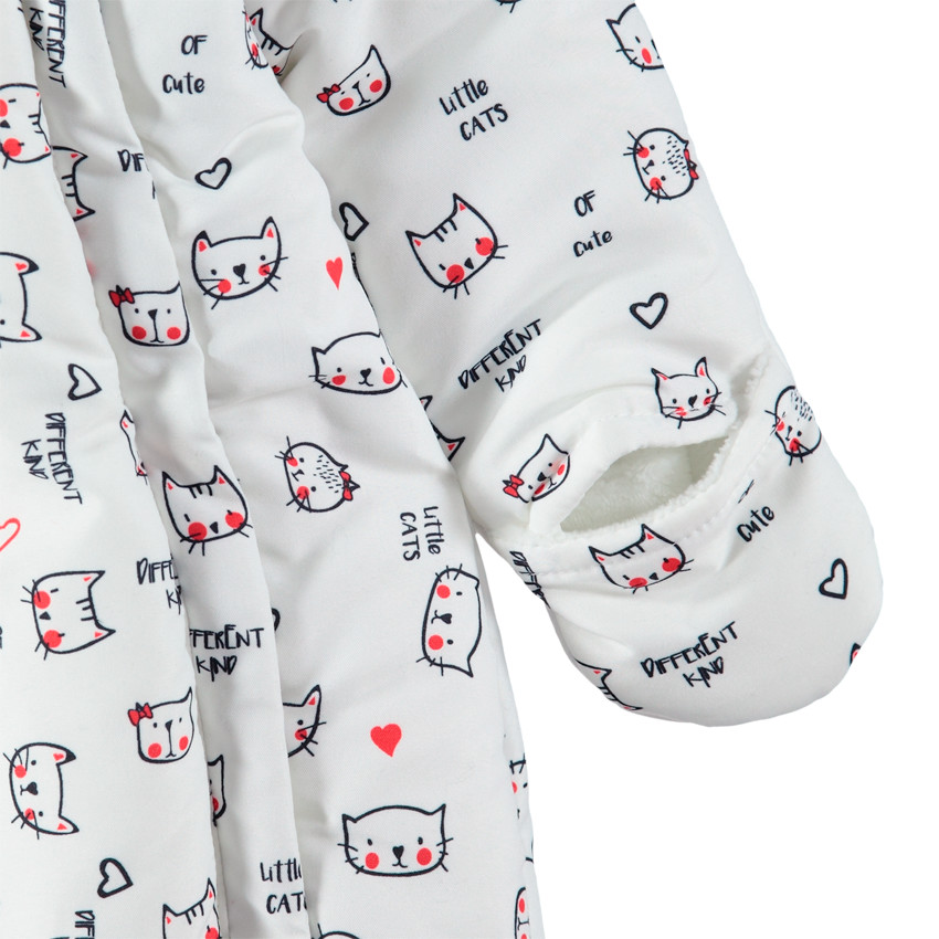 Combi-pilote doublée sherpa avec chats imprimés all-over 