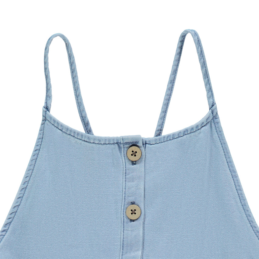 Salopette longue à poches et fines bretelles 