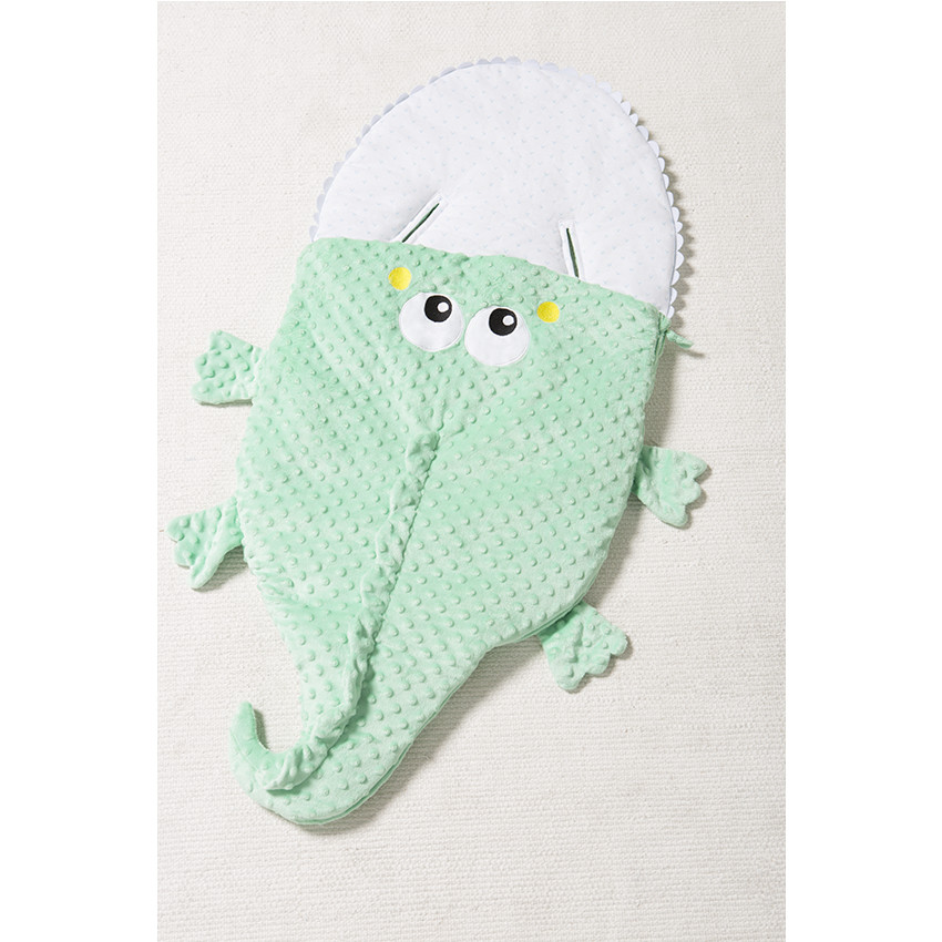 Nid d'ange forme crocodile en sherpa doublé jersey 