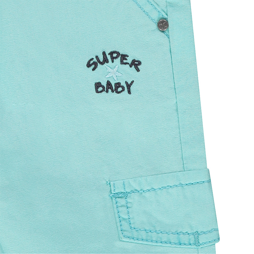 Bermuda en popeline de coton surteint avec poches fantaisie 