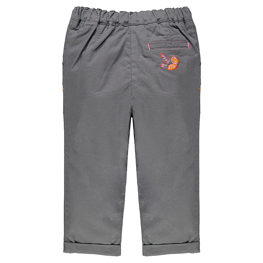 Pantalon en coton fantaisie avec broderies 