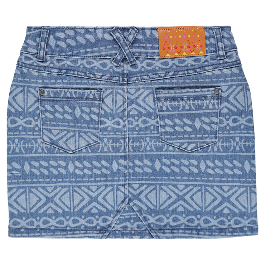 Junior - Mini jupe en jeans imprimée fantaisie 