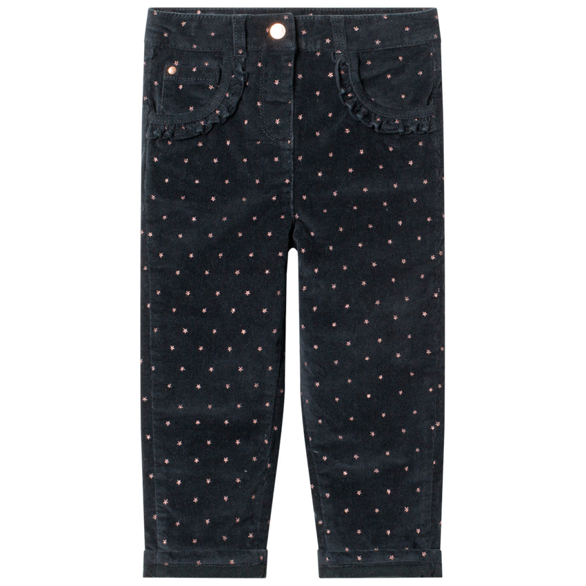 Pantalon en velours doublé polaire à imprimé graphique 