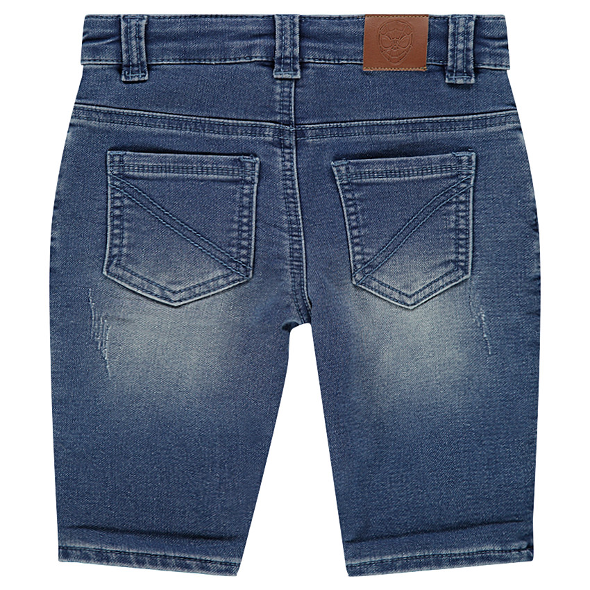 Bermuda effet used avec badges brodés Marvel Spiderman 